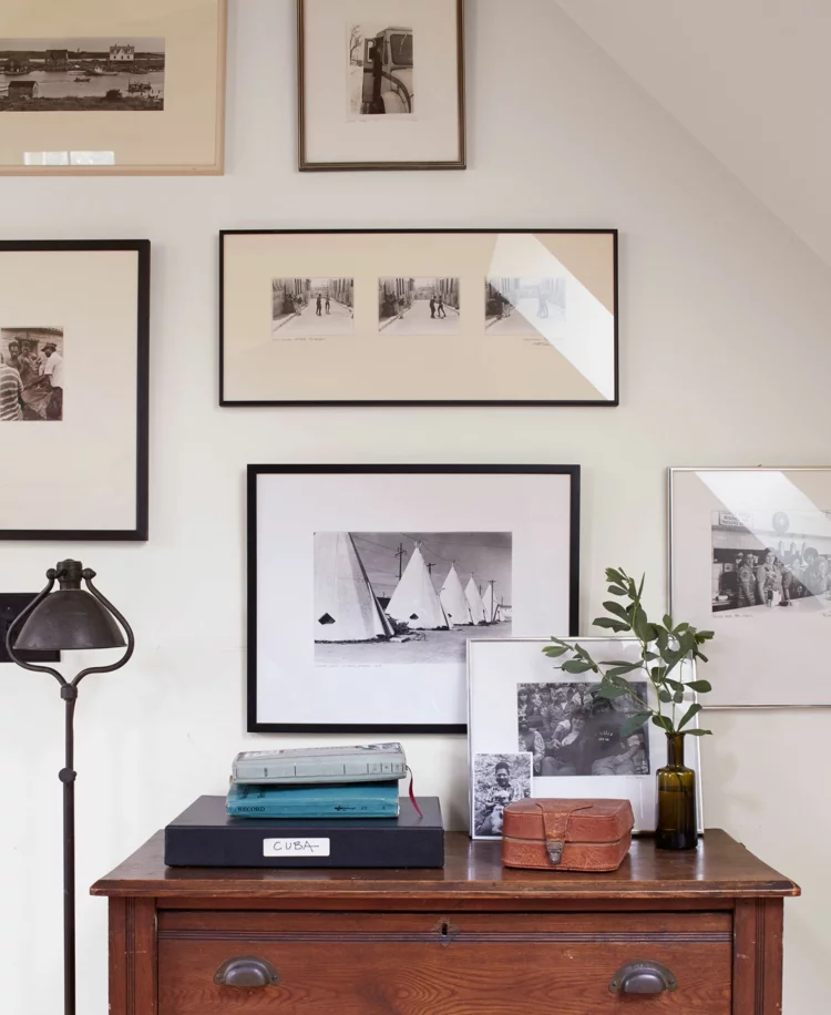 Fotowand Ideen klassische Einrichtung Wohnzimmer Wand