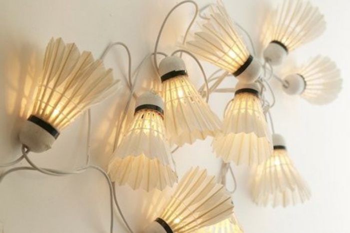 Lampen selber machen DIY Lampen Federball Lichtkette
