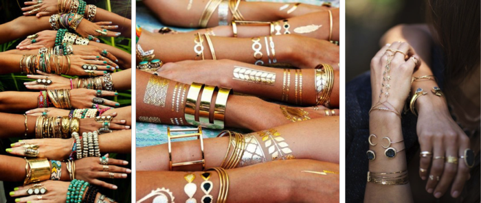hippie schmuck indisch armreifen armketten gold steine