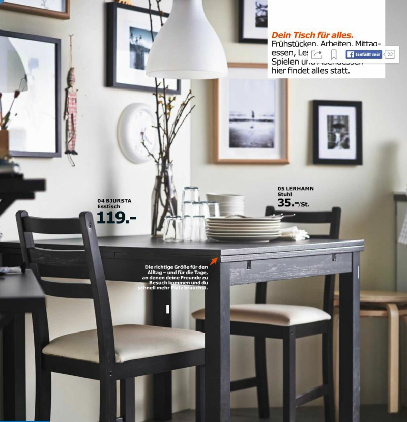 neuer Ikea Katalog online 2016 Esstimmertisch mit Stühlen