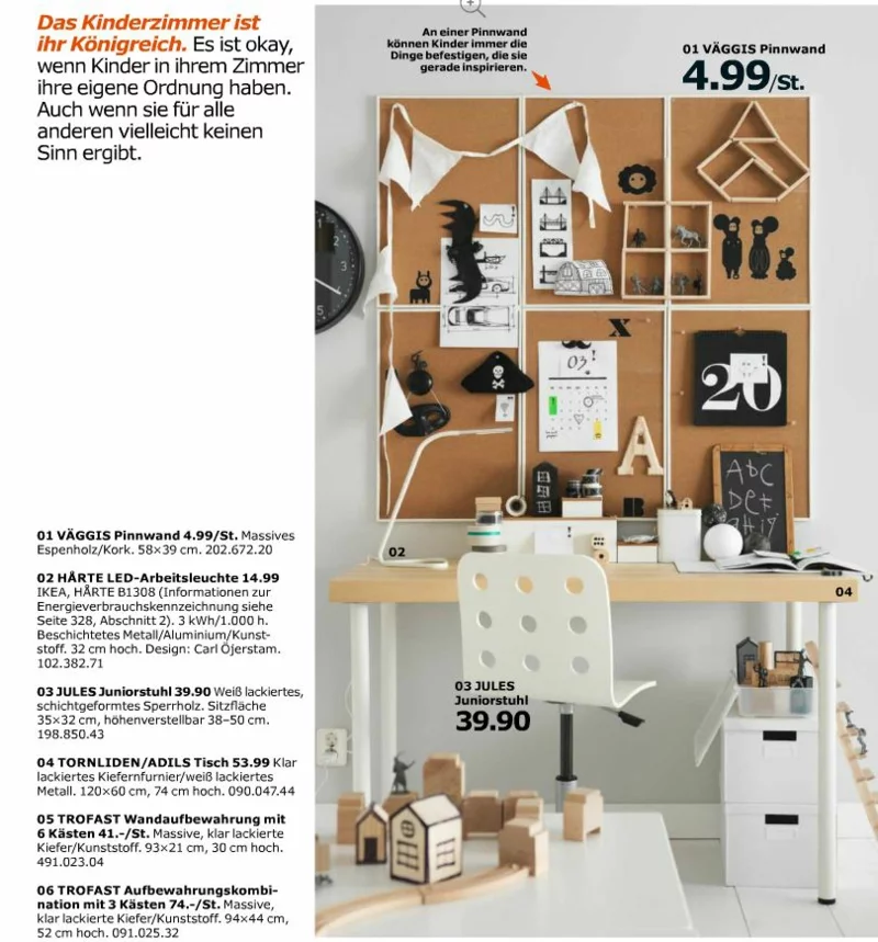 neuer Ikea Katalog online Pinnwand Kinderzimmermöbel