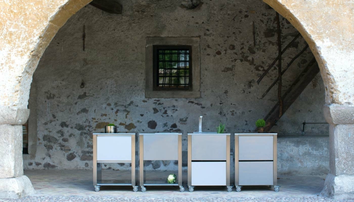 outdoor küchen jokodomus küchenmodule minimalistisches design edelstahl