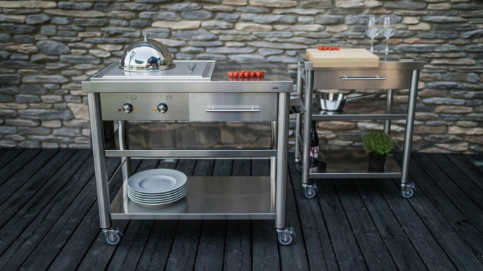 outdoor küchen jokodomus küchenwagen küchenmodule modernes design edelstahl