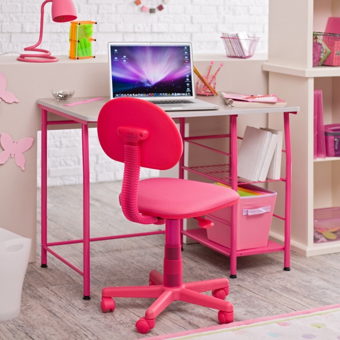 wohnideen kinderzimmer rosa möbel mädchenzimmer lernbereich