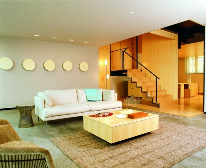 wohnzimmereinrichtung ideen teppich schlichtes innendesign modern