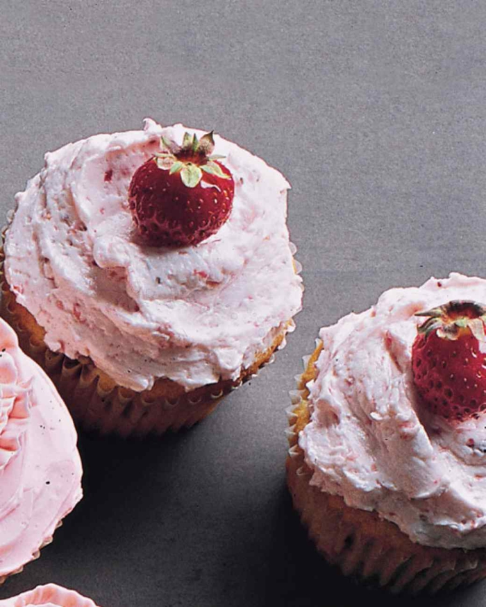 Cupcakes Topping Rezept Erdbeer Törtchen backen Rezeptideen