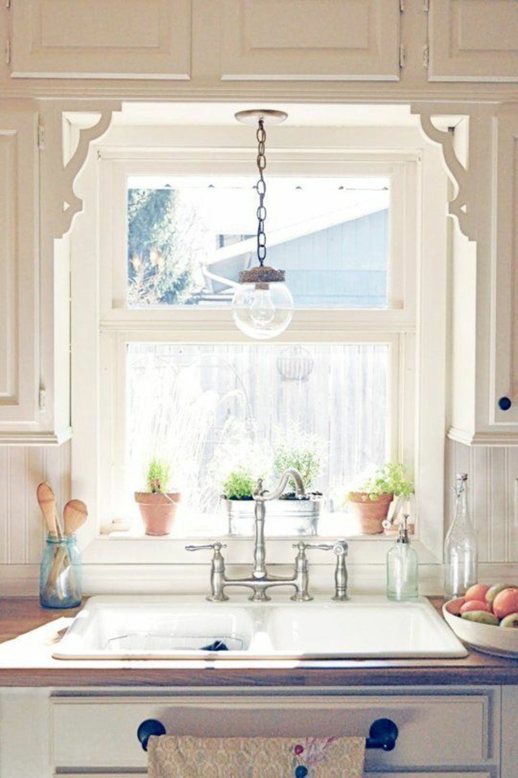 Fensterdeko Ideen Küche Zimmerpflanzen Topfpflanzen
