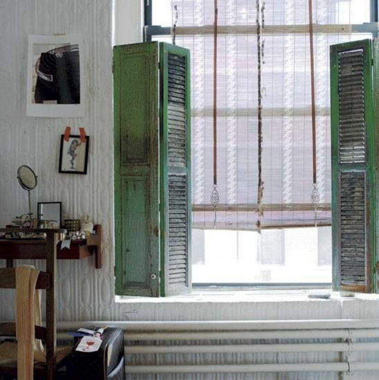 Fensterdeko Ideen Küche Zimmerpflanzen schabby chic Stil