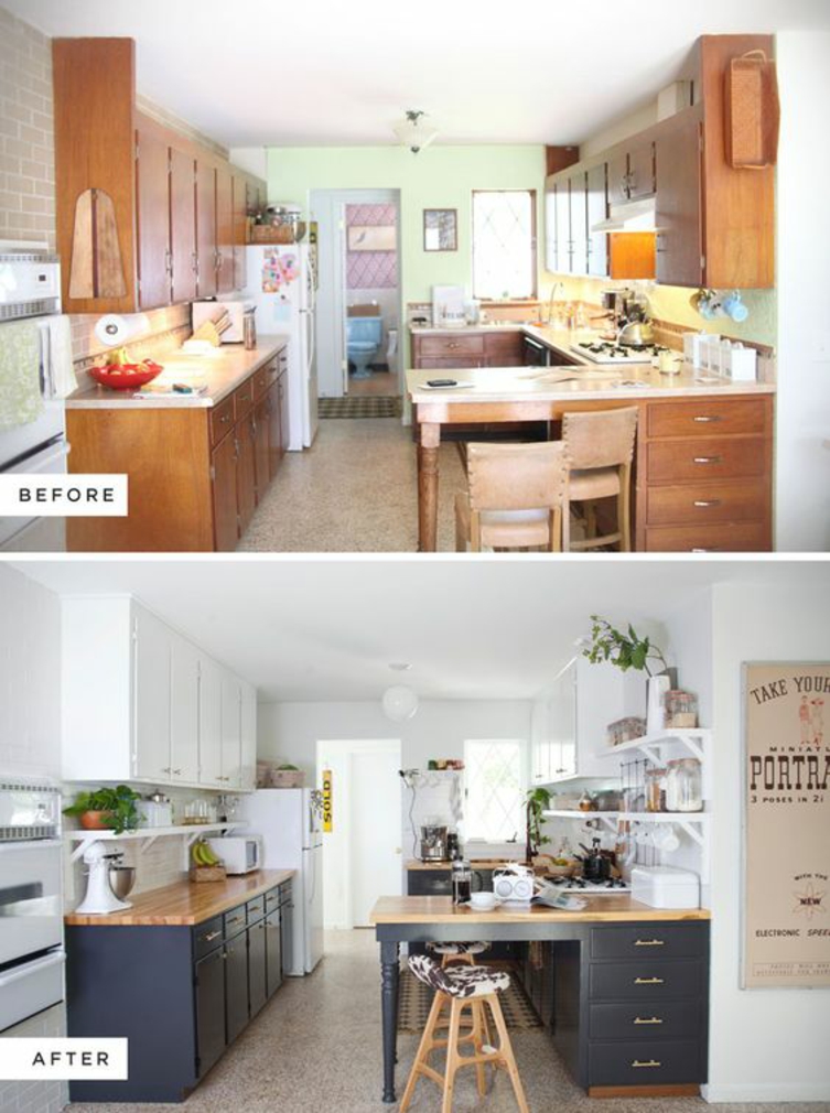 Wohnung renovieren Küchengestaltung bevor und nach