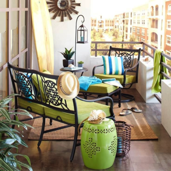 balkon ideen balkongestaltung platzsparende moebеl marokkanisch