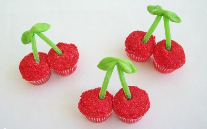 cupcake deco ideen kirschen partydeko kindergeburtstag muffins