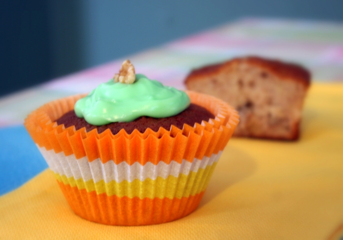 Cupcake Deko muffins selber backen shoko grüne topping