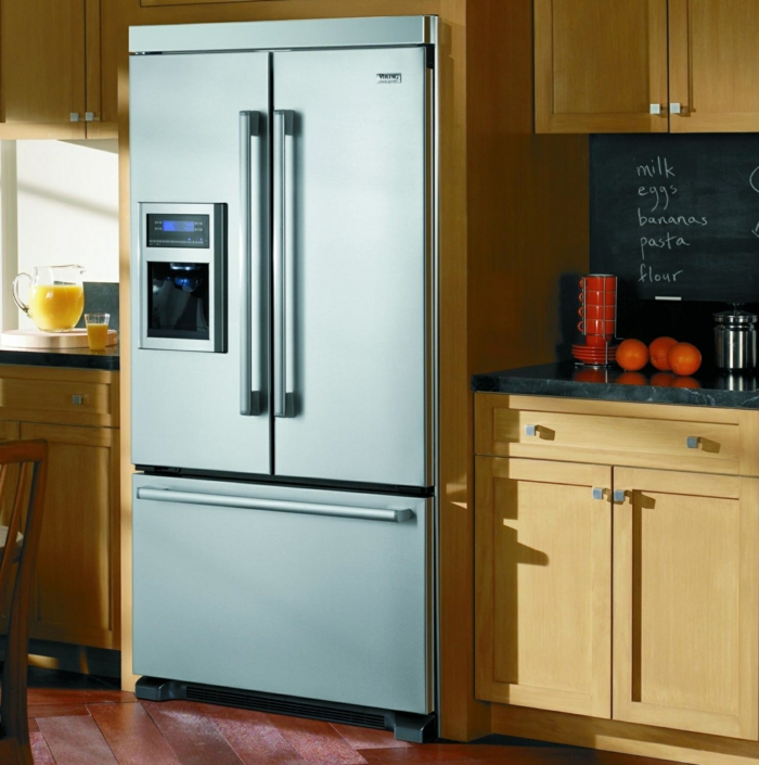 design kühlschrank hellblau küchenschränke küchenrückwand ideen