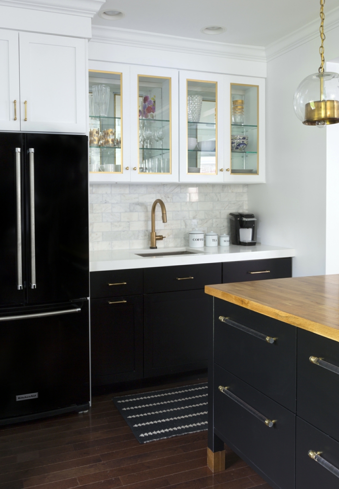 design kühlschrank schwarz stilvoll schwarze küchenschränke