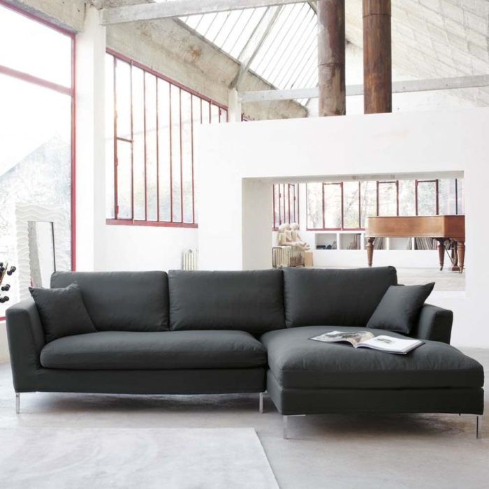graues sofa wohnzimmereinrichtung ideen helles ambiente
