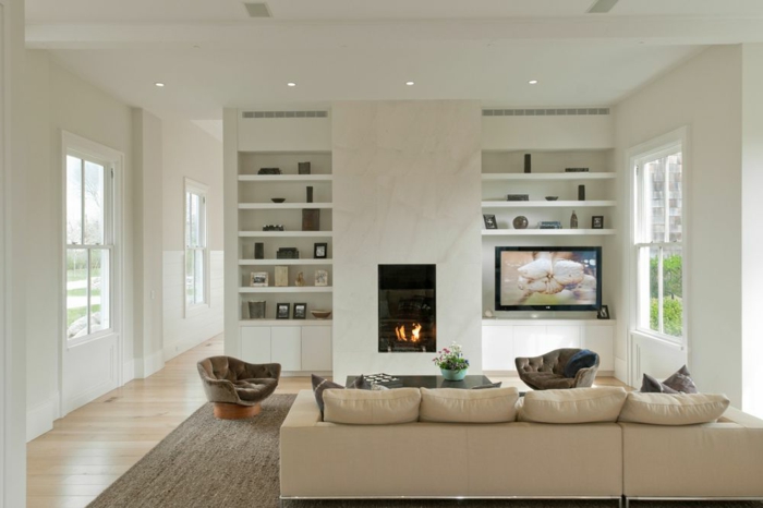 feuerestellen wohnzimmer minimalistisch helles ambiente 