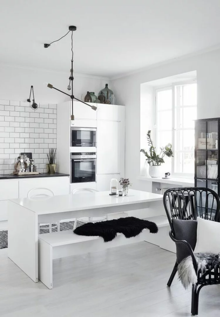 schöne Küchen Bilder Küchengestaltung Ideen weiße Küche einrichten