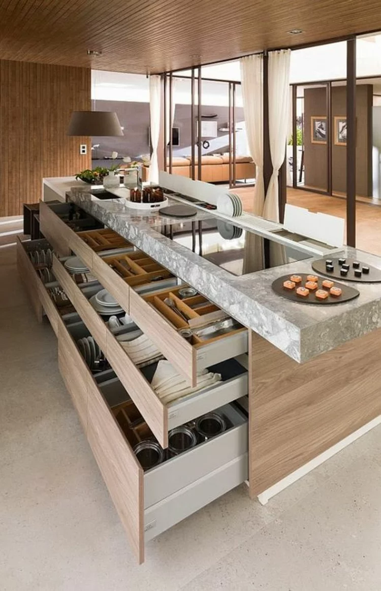 schöne Küchen Bilder Küchenideen Kücheninsel optimale Küchenarbeitsfläche