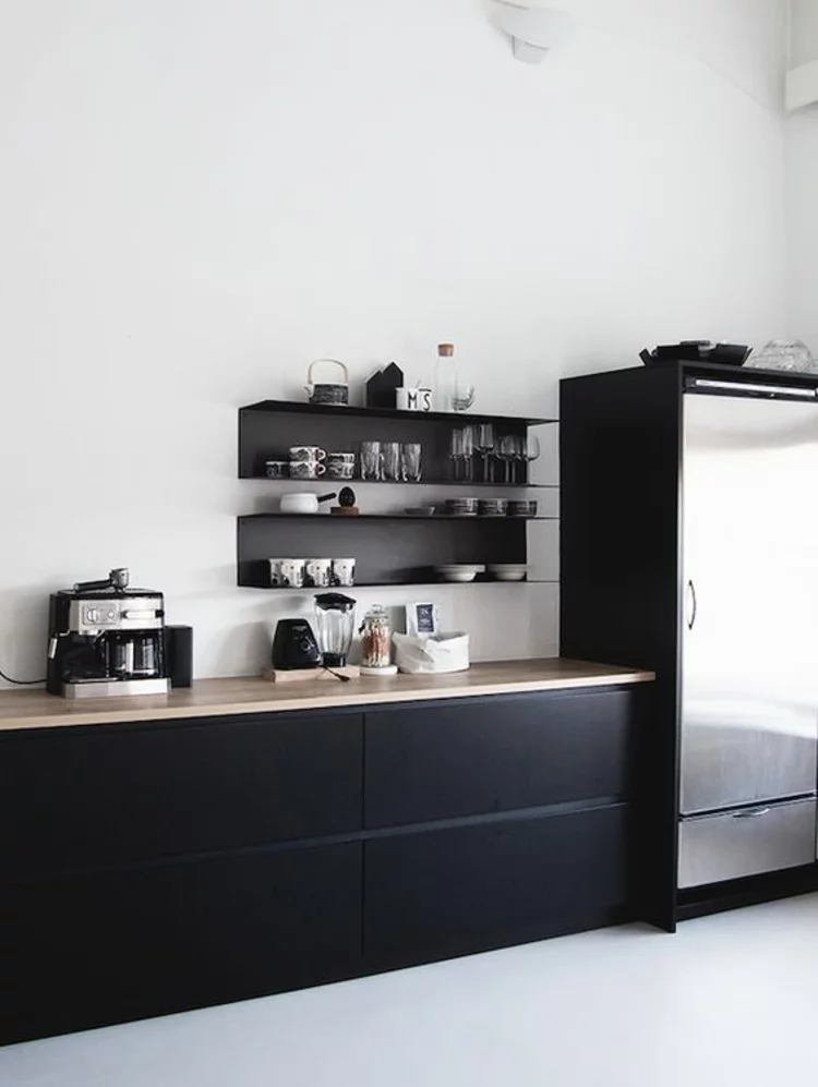 schöne Küchen Bilder Küchenideen moderne Küche planen schwarz