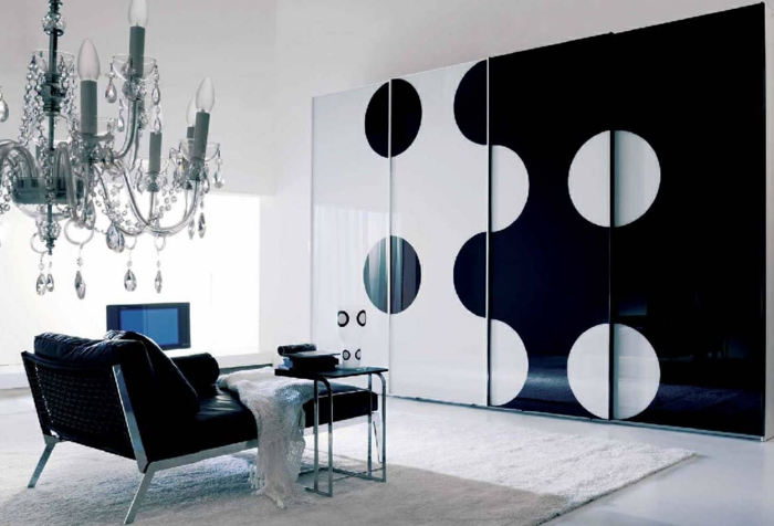 Muster Schwarz-Weiß wandgestaltung mit Farbe einrichtungsbeispiele weiß wihnzimmer einrichten