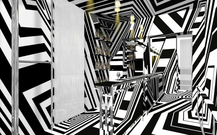 Muster in Schwarz-Weiß wandgestaltung mit Farbe schwarz weiß wohnzimmer einrichten op art