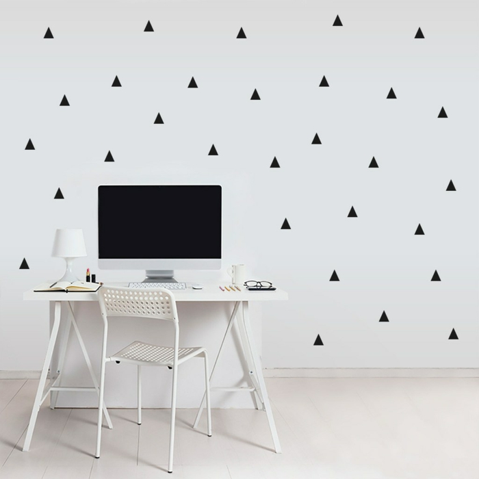 Muster in Schwarz-Weiß wandgestaltung mit Farbe schwarz weiß wohnzimmer einrichtungsbeispiele tropfen