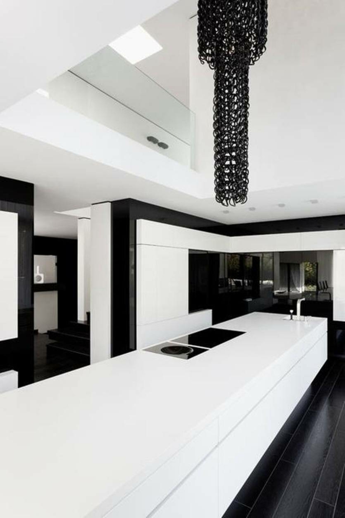 Muster in Schwarz-Weiß wandgestaltung mit Farbe schwarz weiß wohnzimmer einrichten weiss schwarz küche