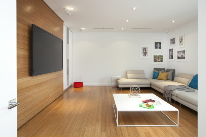 wohnideen wohnzimmer minimalistischer stil fernseher weiße wände