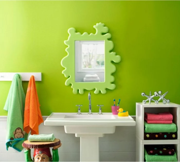 wände streichen ideen badezimmer kinder grüne wände
