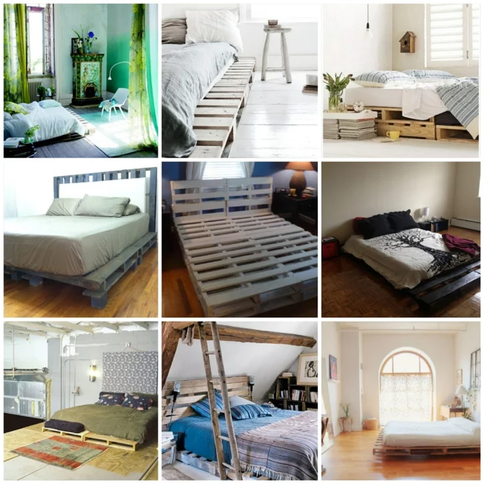 Bettaus paletten sofa aus paletten paletten bett möbel aus paletten zusammen schlafzimmer ideen collage2