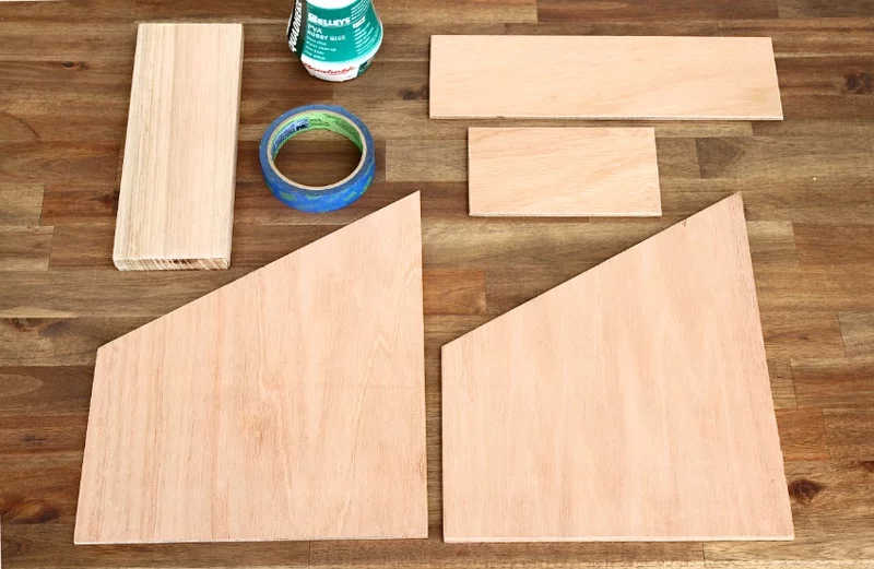Büroaccessoires Stehsammler aus Holz selber bauen Materialien Holzplatten