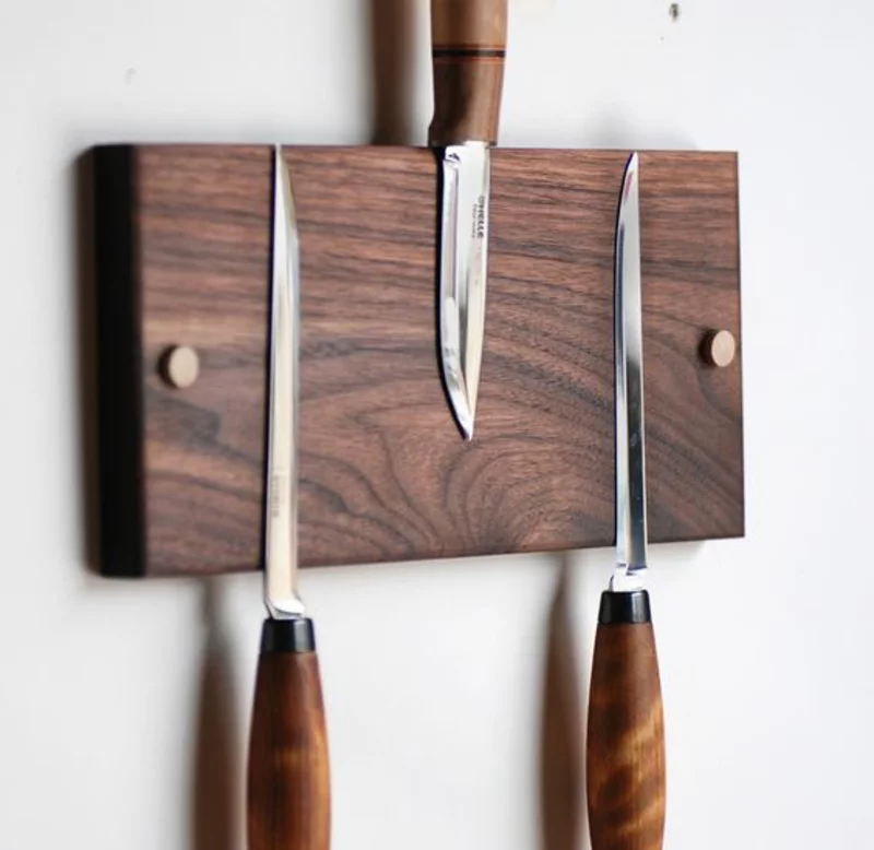 Holz Magnetleiste für Messer selber bauen Anleitung Küchenzubehör