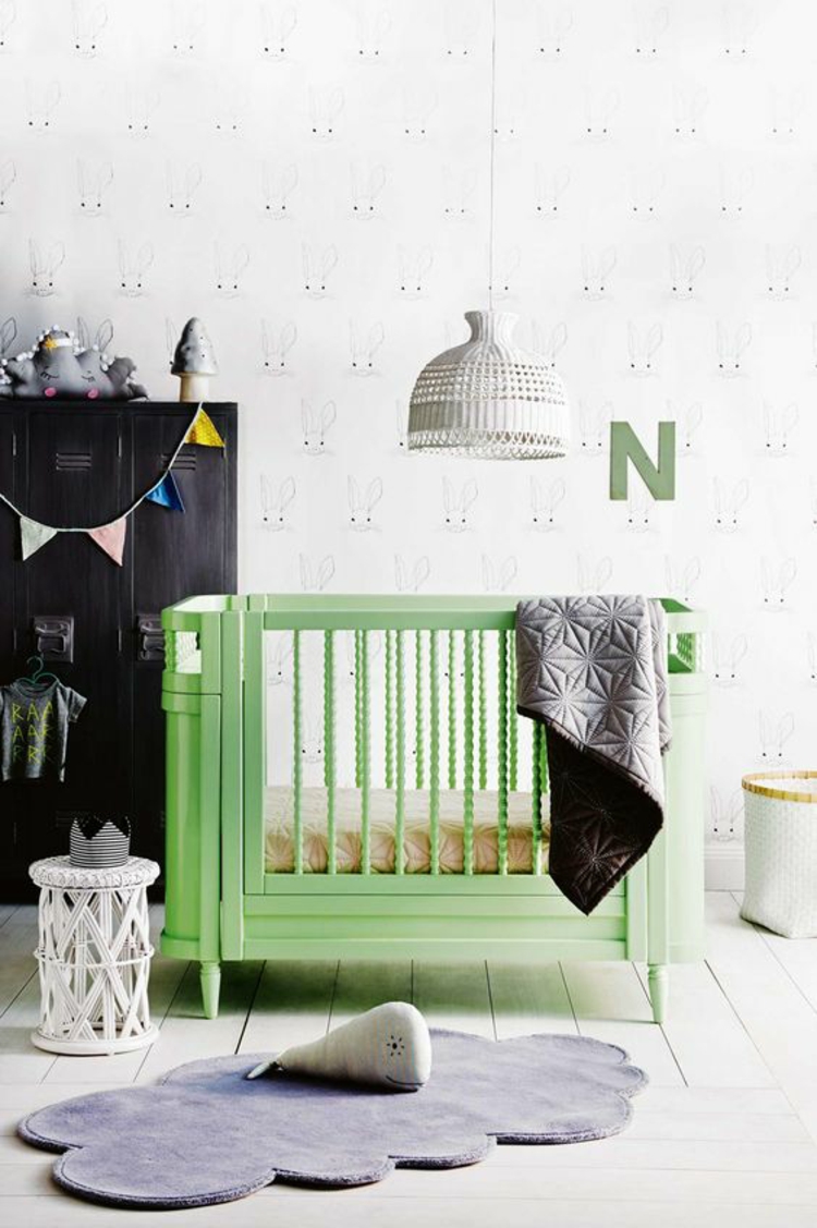 Kinderzimmer Ideen Bilder für Kinderzimmer Babybett grün