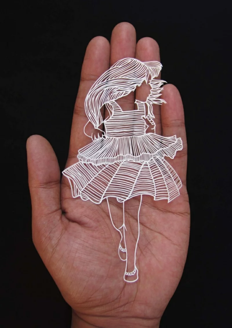 Parth Kothekar Kunstwerke aus Papier Mädchen