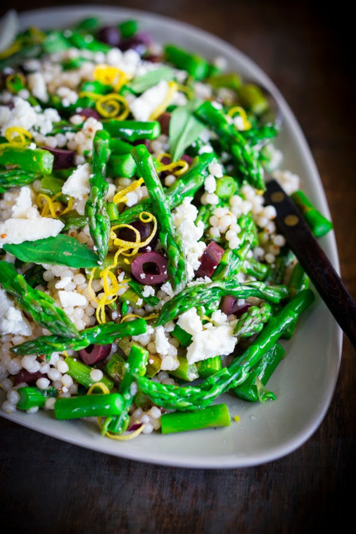 Salat Ideen gesunde Ernährung Spargel Couscous Salat