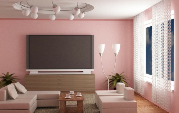 Wohnzimmer Ideen Wohntrends Wohnzimmermöbel Wandfarbe rosa