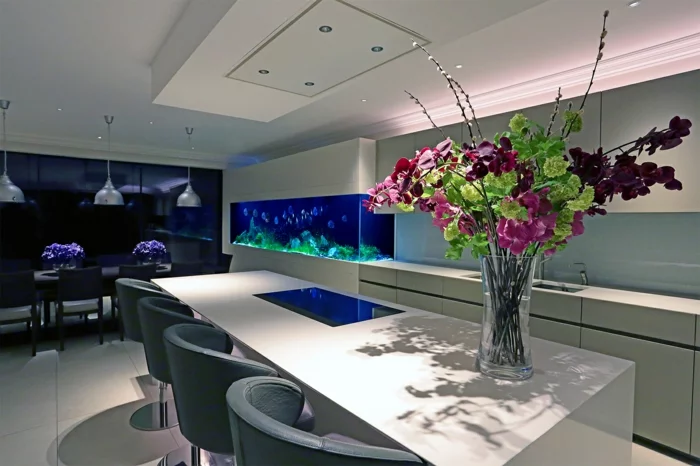 aquarium eirichten design atmosphäre einrichtungsbeispiele wandgestaltung büro