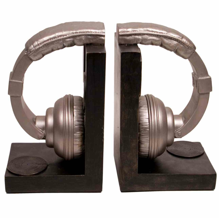 buchstützen set headphone bookends diy idee
