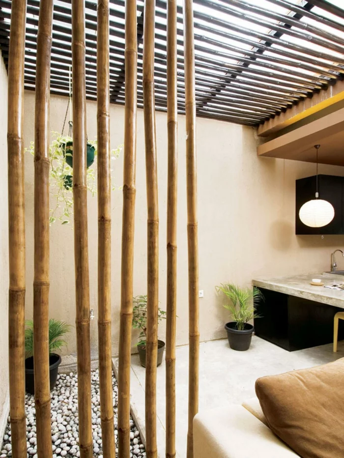 dekoideen bambusdeko wohnideen holzdeko raumtrenner