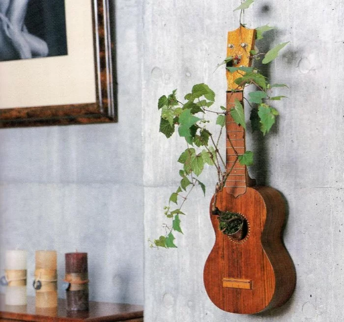 Upcycling Ideen dekoideen deko ideen wohnzimmer ideen DIY ideen kreativ gitarre