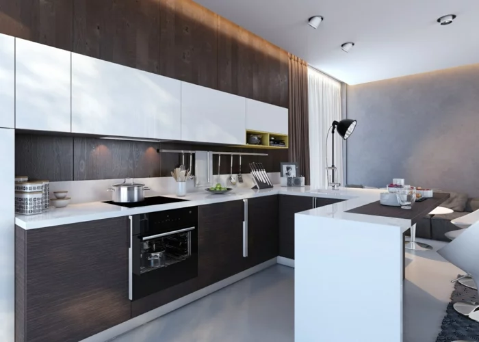 design küchen küche stauraum küchenschränke offener wohnplan