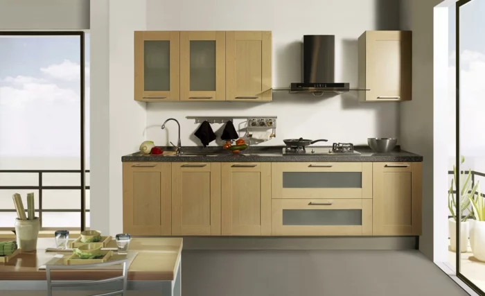design küchen küchenschränke grauer boden weiße wände