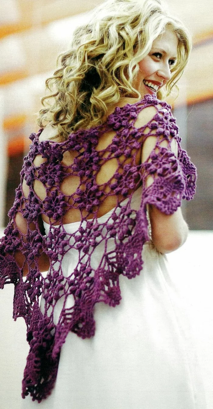 Häkeln Idee für einen Schal in Lila