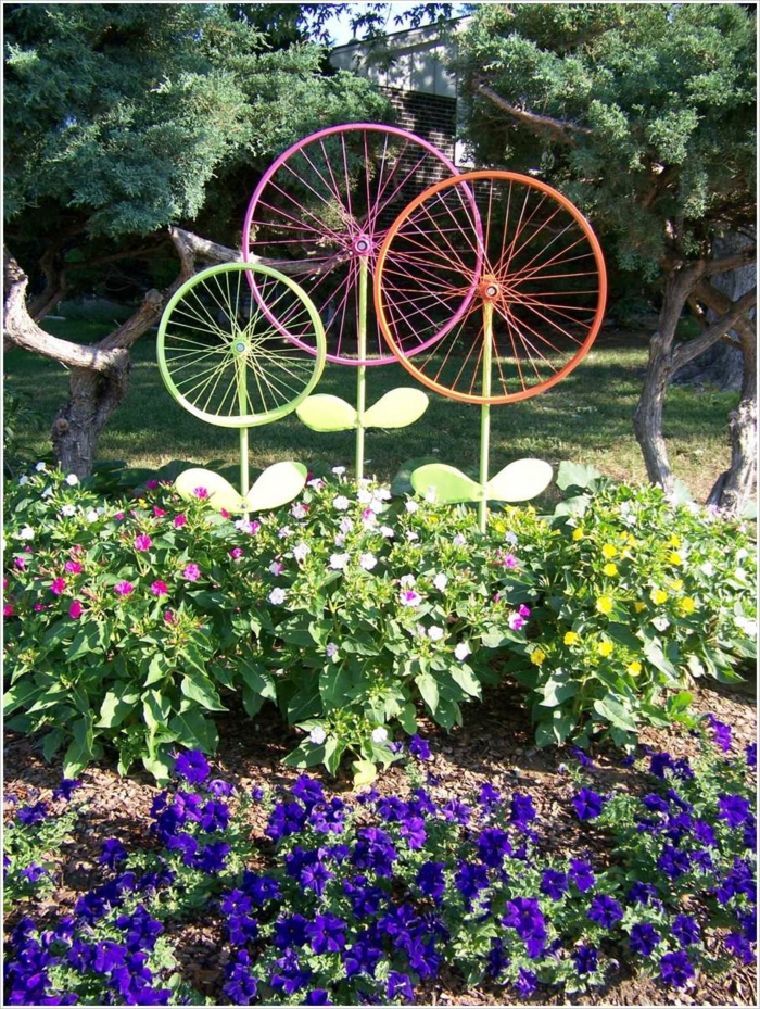 kreative gartenideen für kleine gärten fahrrad