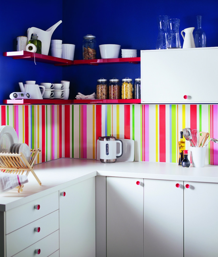  küchengestaltung idee einrichtungsbeispiele deko ideen küche farbgestaltung bunt