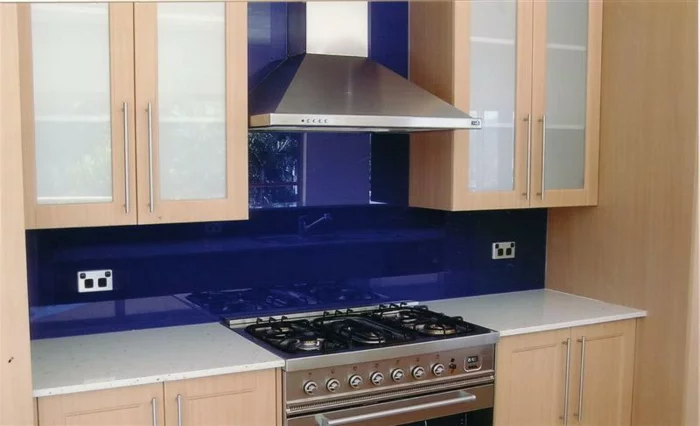 küchenrückwände küchenspiegel dunkelblau wohnideen küche