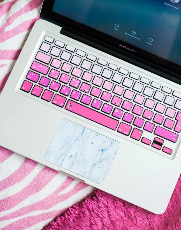 macbook sticker tastatur sticker aufkleber tastatu van gogh touchpad pink