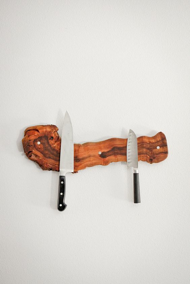 rustikale DIY Magnetleiste für Messer selber bauen Anleitung Küchenzubehör