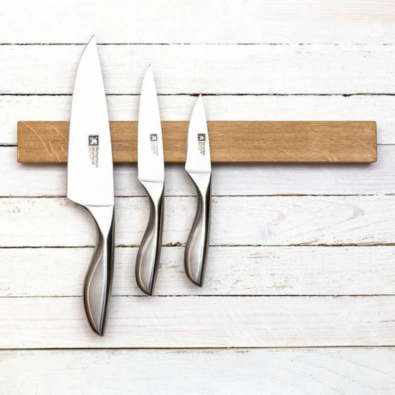 rustikale Holz Magnetleiste für Messer selber bauen Anleitung Küchenzubehör