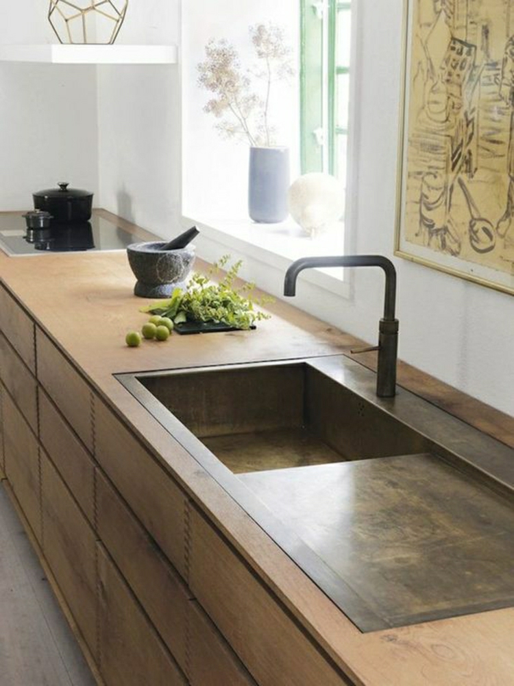 schöne Küchen Bilder Küchenideen Küchenarbeitsplatte Holz Küchendesign